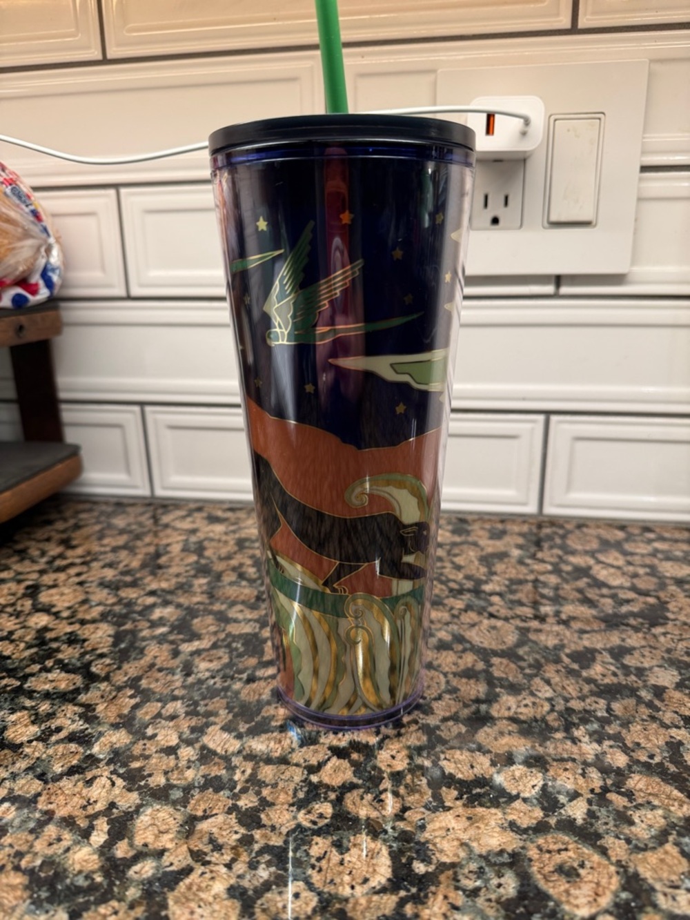 Starbucks 24oz Mike Wilcox Jungle Motif in Navy, Green & Brown